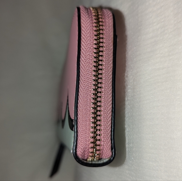 Kate Spade Intarsia Scallop Slim Continent Leather Wallet Rococo Pink Mint LNC - Picture 6 of 9